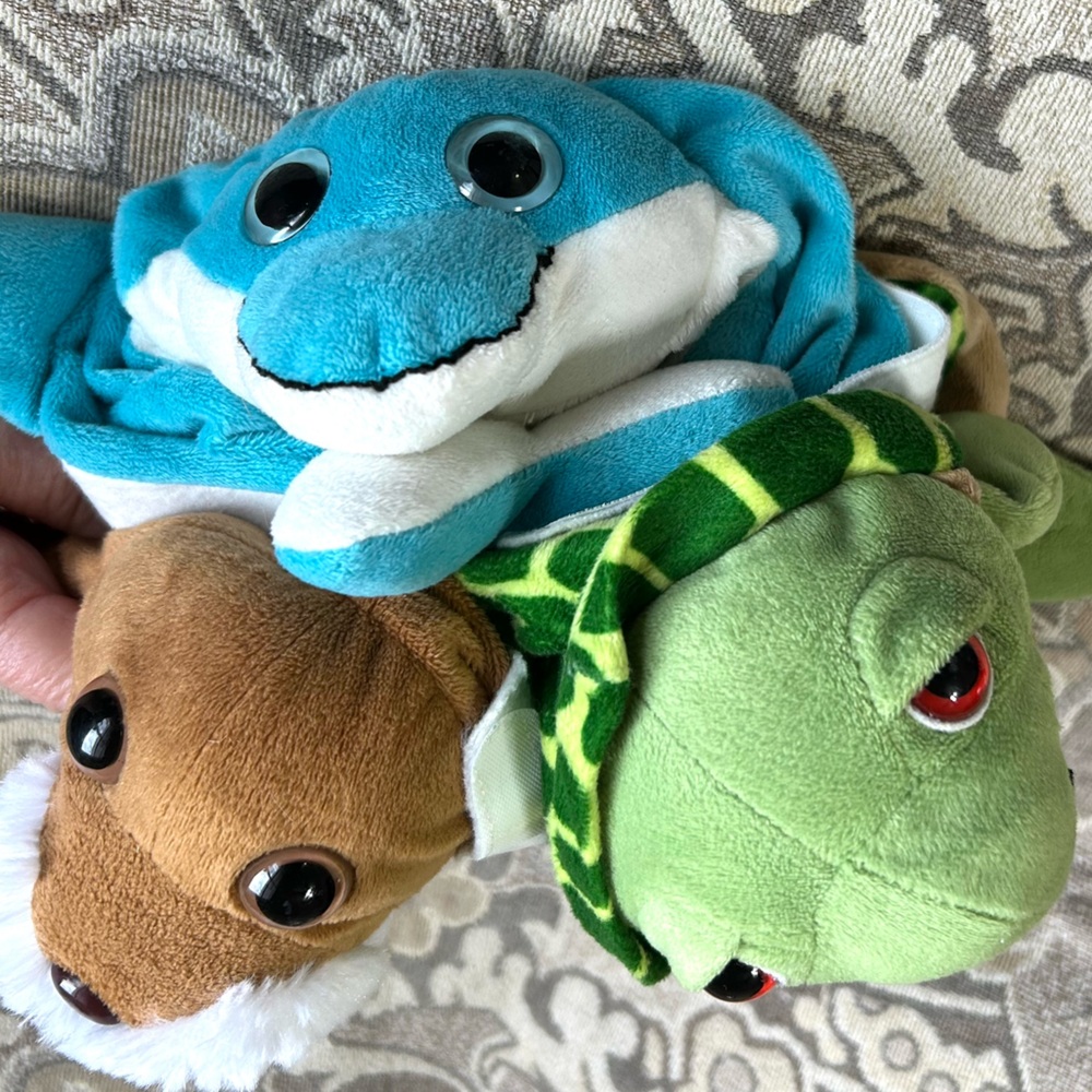 4/$20 Pop Out Pets 3-in-1 Walrus, Dolphin, Turtle Ocean Friends Changer Plushie